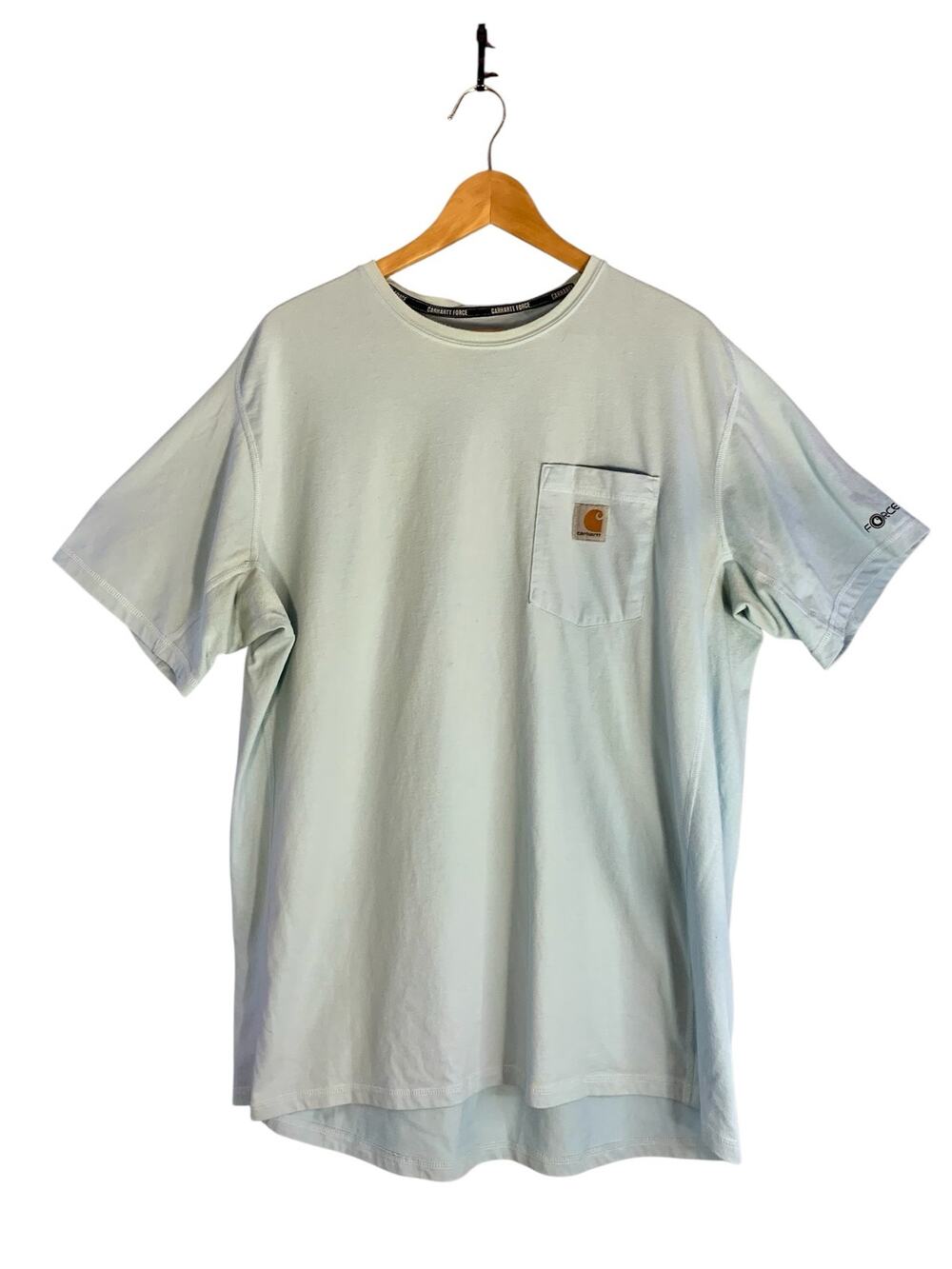 Carhartt Force Men's XL Relaxed Fit Pocket T-Shirt Light Blue Short Sleeve Work